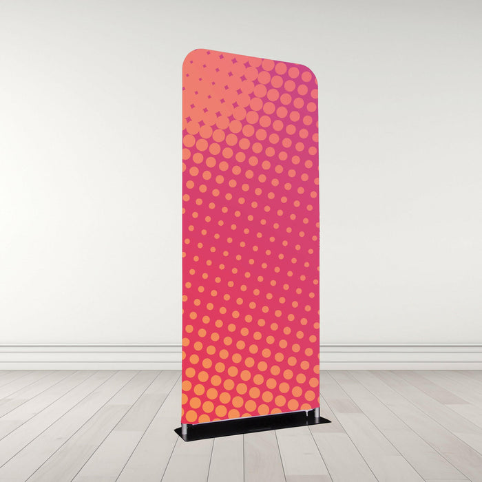 Tube display system with fabric graphics ideal for retail promotions and marketing events.