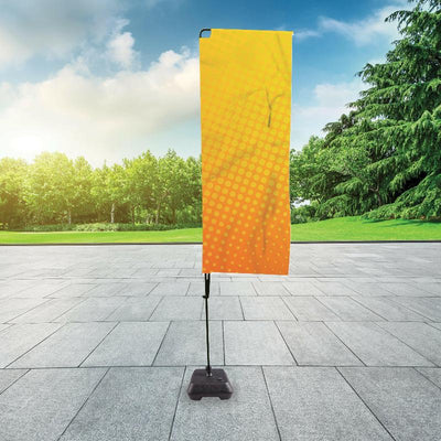 Economy Rectangular Promotional Flag, Pole & Base - Available Single or Double Sided