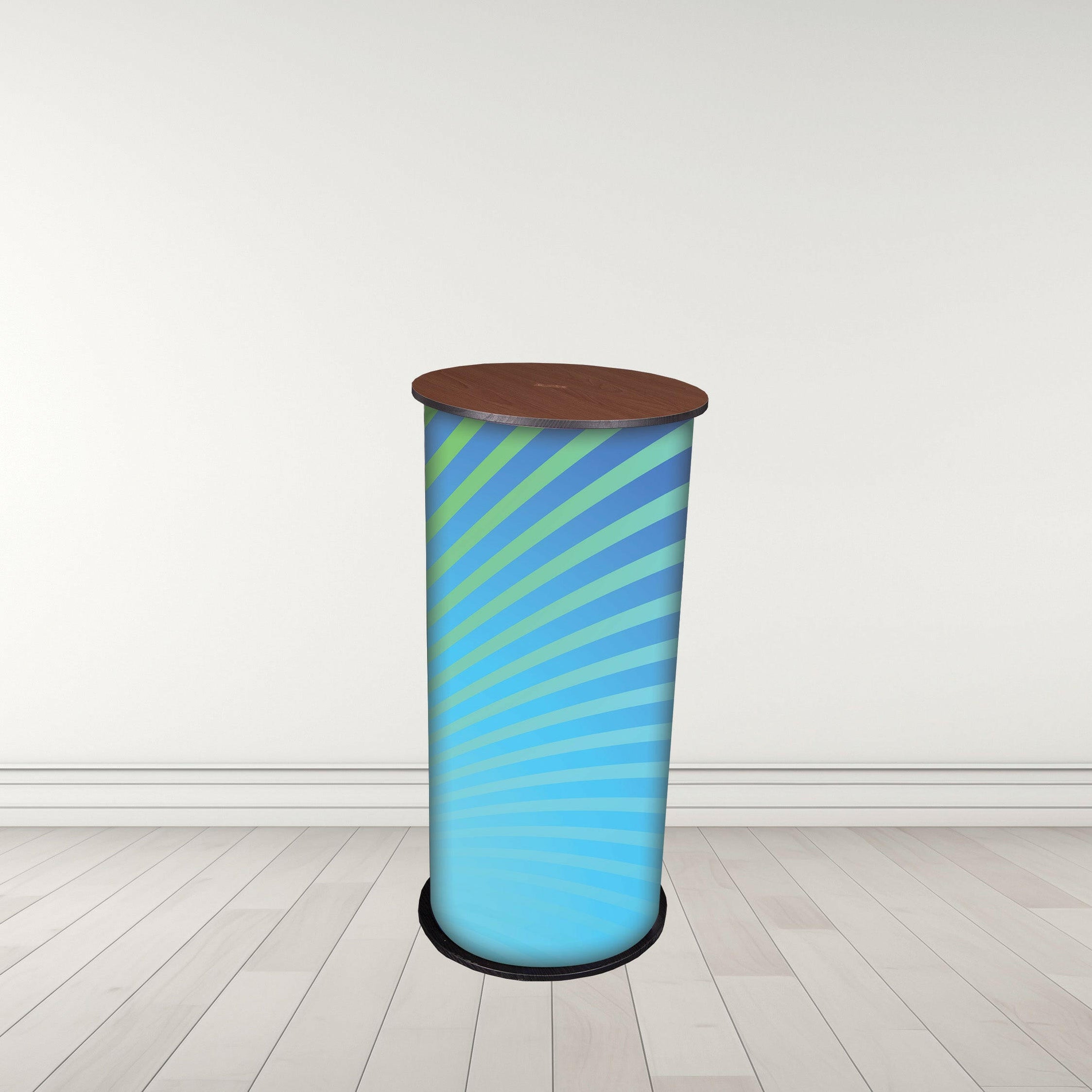 Pvc Counter Display Rounded Round Promotional Counter | Rollable Graphics — Display Direct