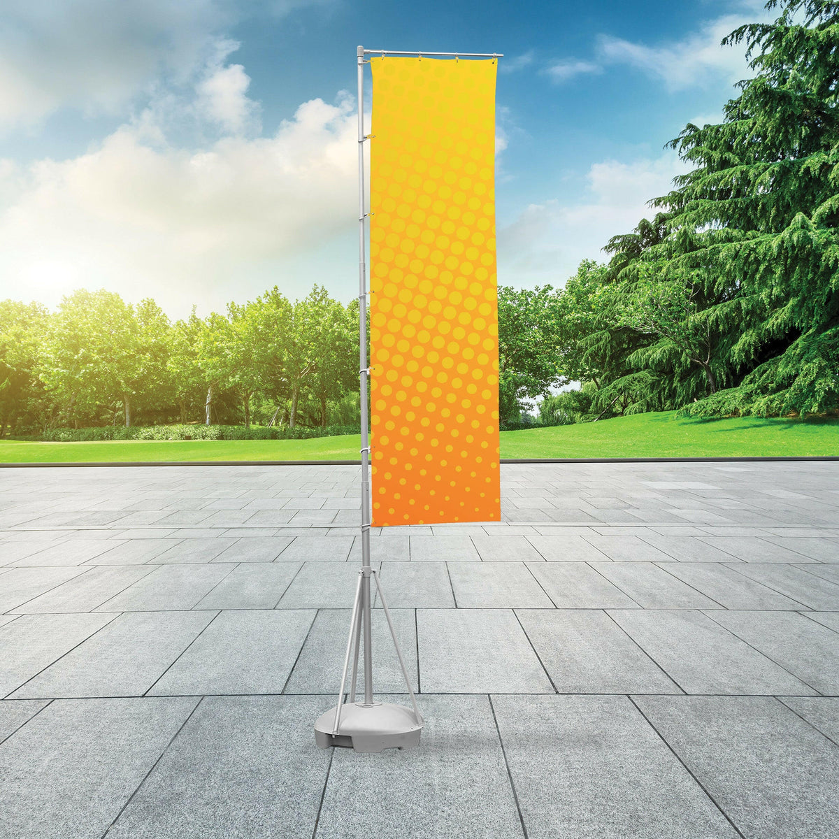 Telescopic Rectangular Flag, Pole & Base | Single or Double Sided ...